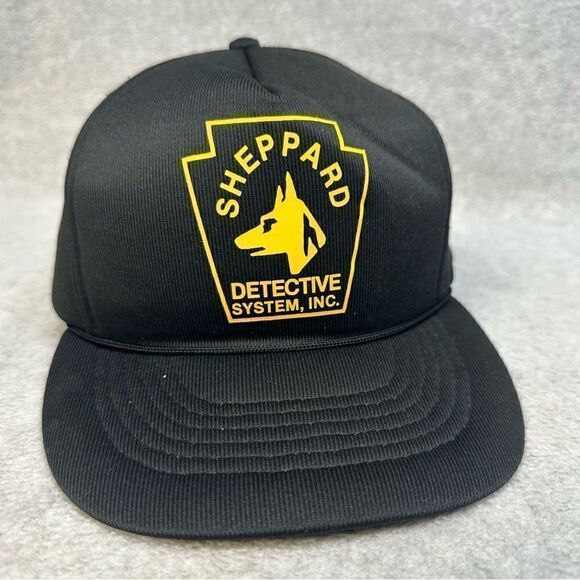 Shepard Detective System Hat Black Full Foam Snapback Security‎ Work Wear Casual - Picture 1 of 12